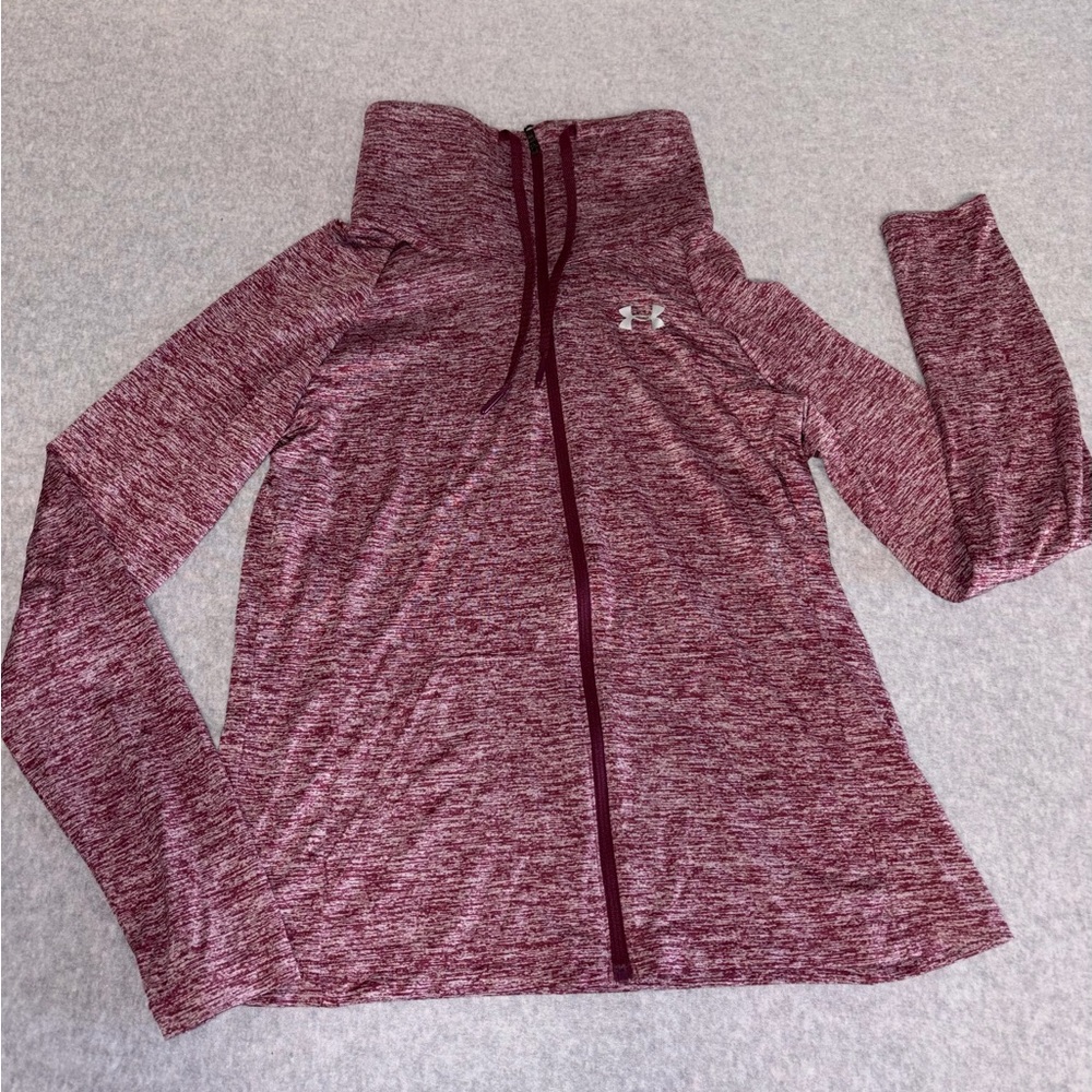 Under Armour Heathered Burgundy Zip-Up Jacket